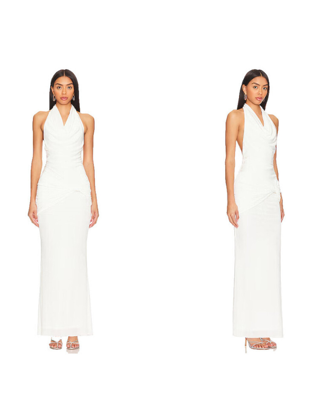 Superdown Dahlia Gown shine jersey white open back size M NWT